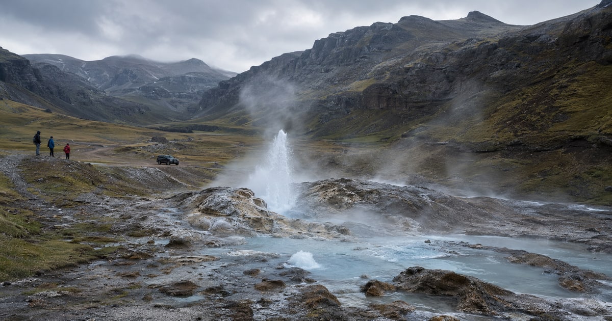 Оригинальная обложка GeoTrips: горный пейзаж Джермука и природный горячий минеральный источник