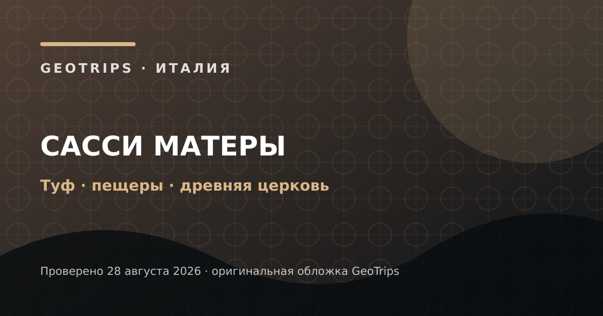 Оригинальная обложка GeoTrips 1200×630: Сасси Матеры с пещерной церковью