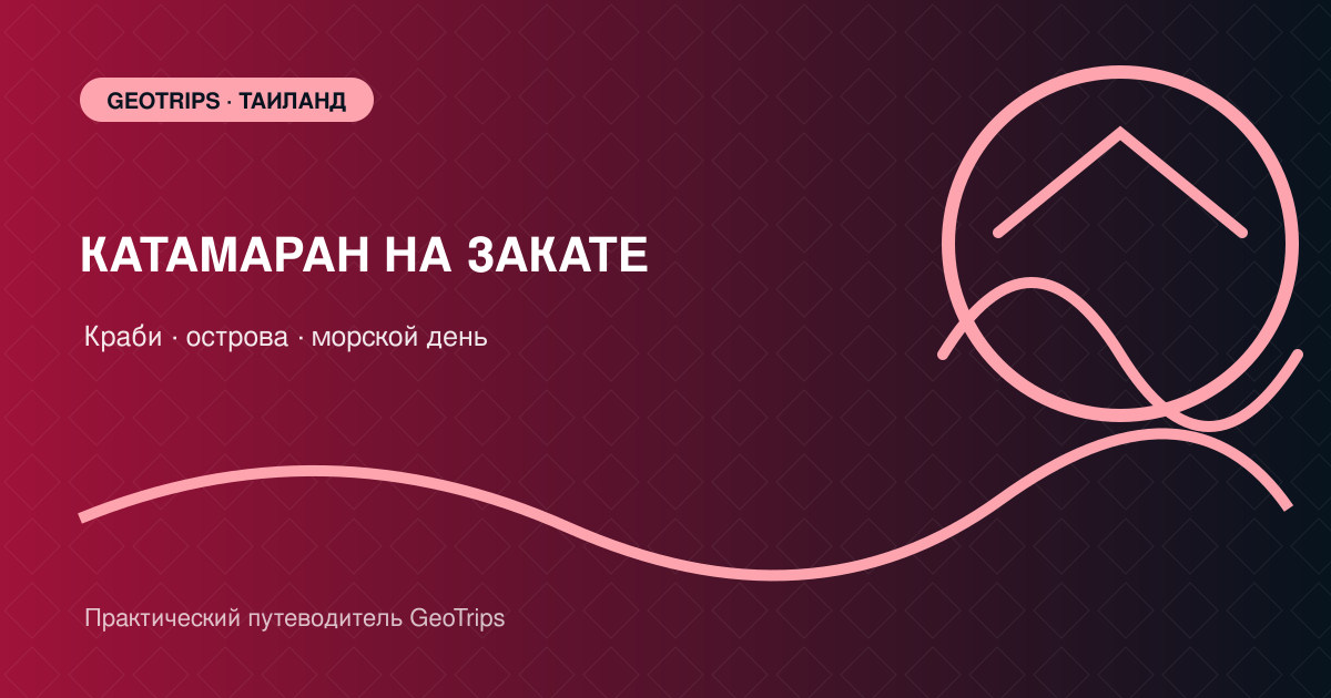 Оригинальная обложка GeoTrips: катамаран у островов Краби на закате