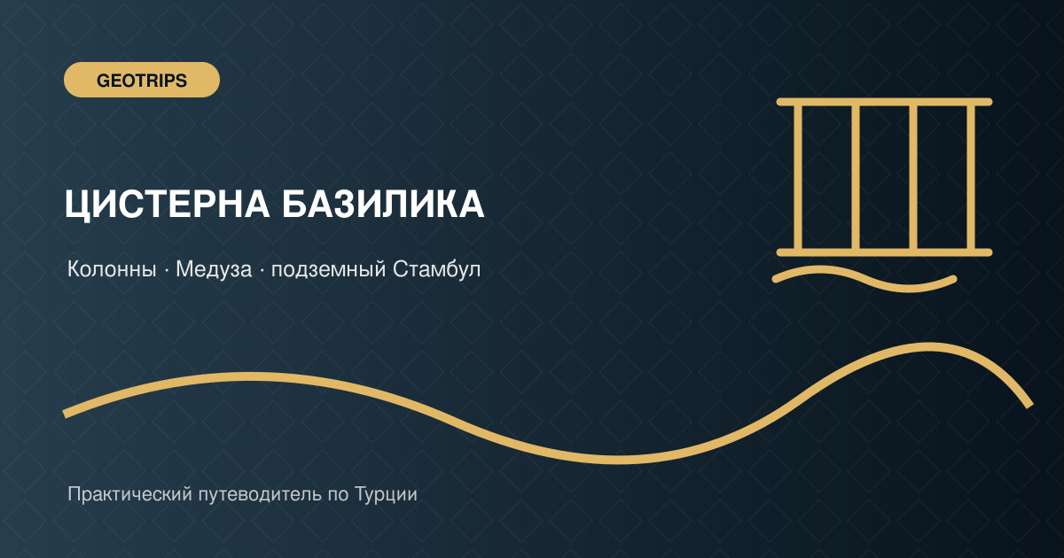 Оригинальная обложка GeoTrips: колонны Цистерны Базилика и отражения в воде