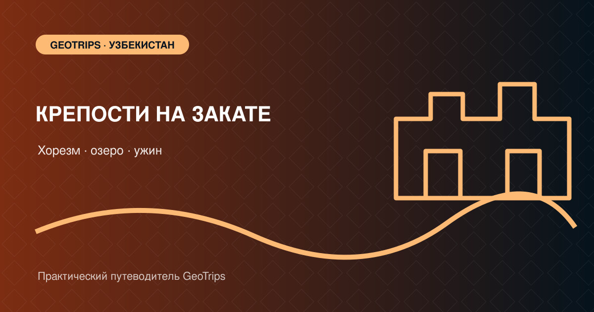 Оригинальная обложка GeoTrips: глиняная крепость Аяз-Кала в золотом закатном свете